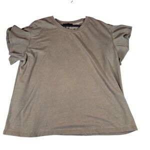 Jane Delancey‎ Women's Olive Green Ruffle Sleeve Top Size 1X Casual Blouse